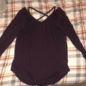 Purple long sleeve, loose active shirt